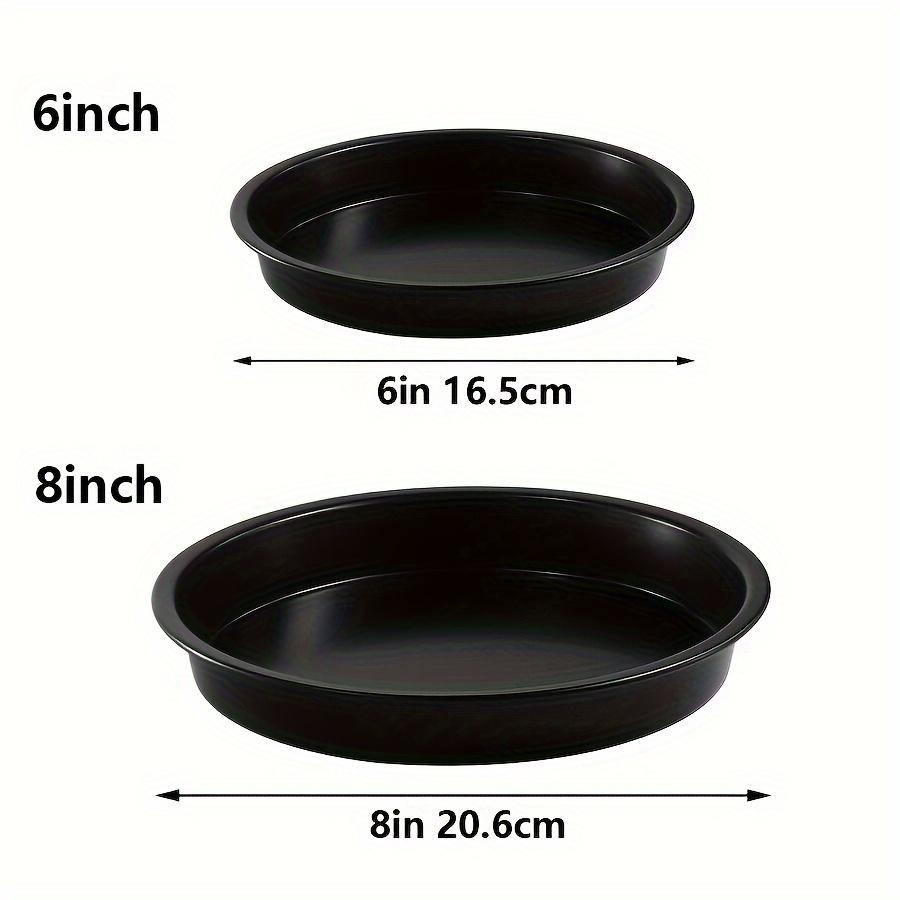 6/8/9/10inch Non-Stick Pizza Tray Round Carbon Steel Baking Tray with Pastry Brush Family Restaurant Pie Plate Oven Baking ZSY