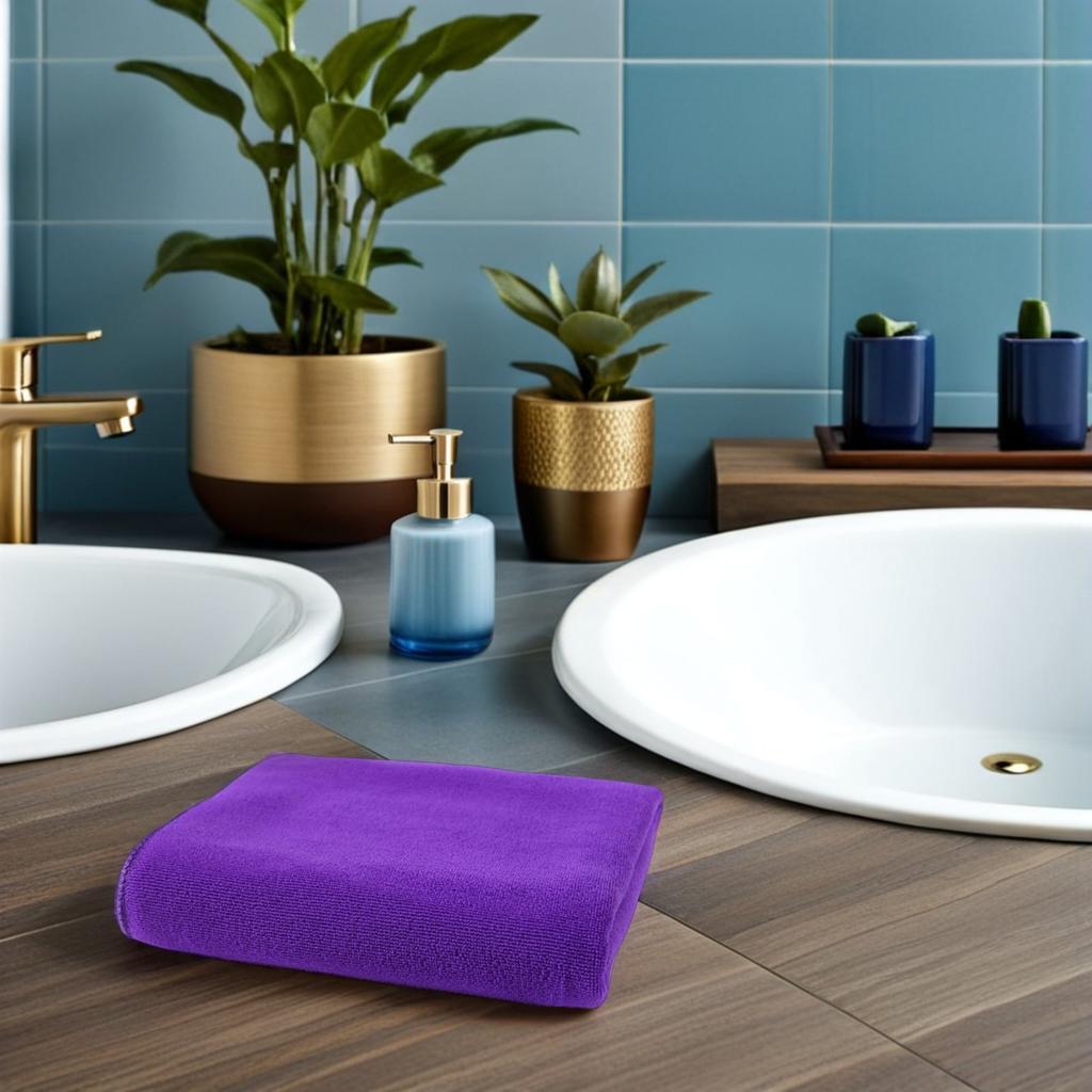 Microfiber Bath Towel Large Quick Dry Lightweight Super Absorbent Texture for Spa Beach Swimming Camping Women Dark Purple