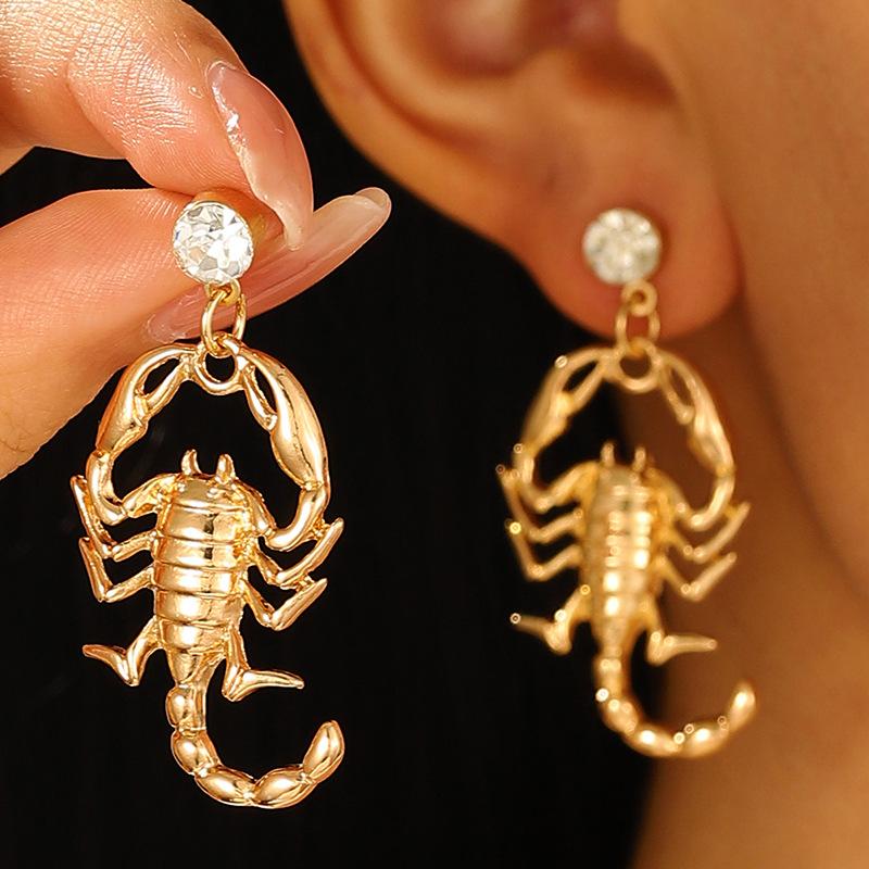 Gothic Animal Scorpion Drop Earrings Women's Vintage Punk Hip Hop Rock Men's Snake Earrings Dark Halloween Exaggerated Jewelry