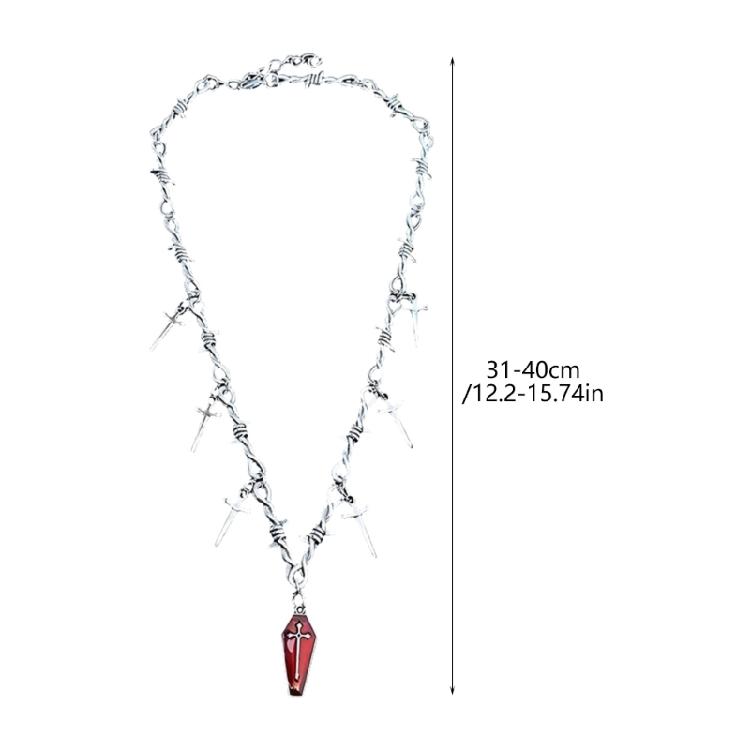 Fashionable Gothic Inspired Crucifix Pendant Necklace with Alloy Chain Vintage Jewelry Accessory Unisex Accessories
