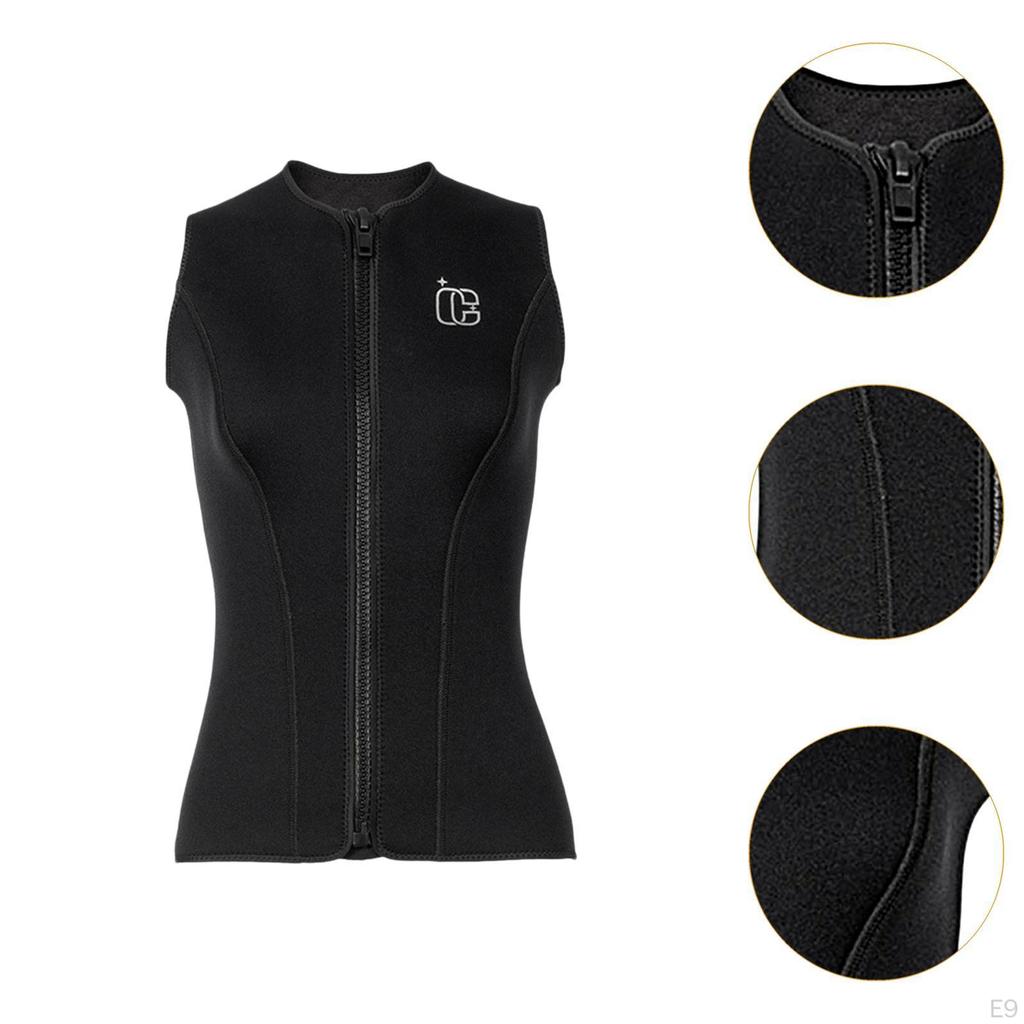 3mm Women Wetsuit Top Scuba Tops Keep Warm Modern Swimsuit Zipper Diving Vest Wet Suit for Surfing