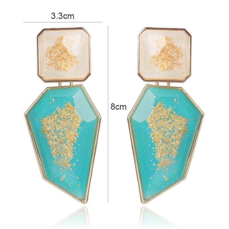 New Blue Color Geometric Earrings for Women Bohemian Flower Butterfly Pendants Female Dangle Earrings 2024 aretes de mujer