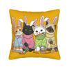 Funny Easter Cats Ears Bunny Eggs Pillow Case  Comfy Pillow Cover Vintage Pillowcases For Sofa Couch Bed Living Room