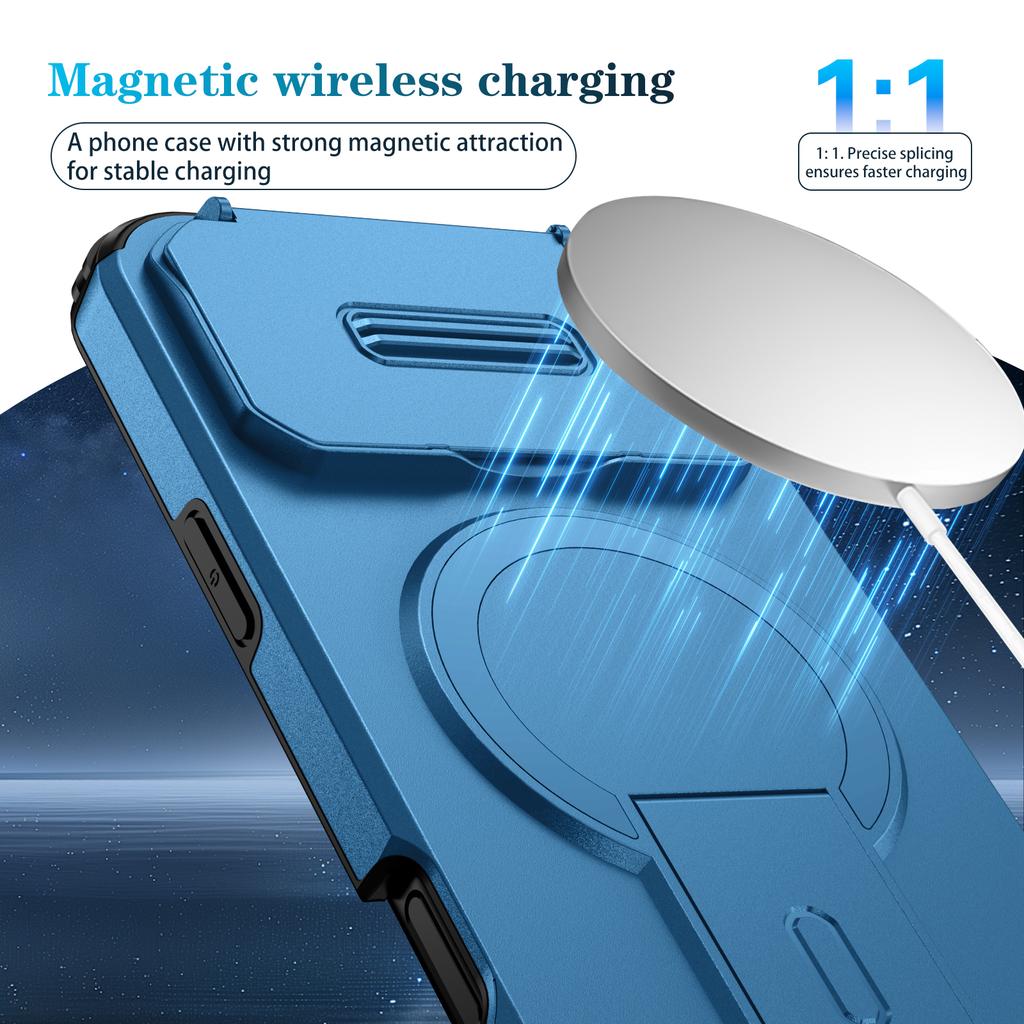 Best Protection Wireless Charging Armor Case for Iphone 17 Pro Max Air 16 Plus Kickstand Phone Covers