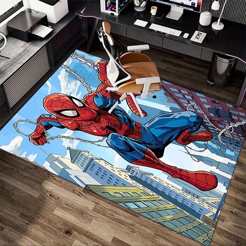 Spiderman Swings City Carpet For Playroom Bedroom Living Room Sofa Home Decorkids Game Area Rug Nonslip Floor Mat