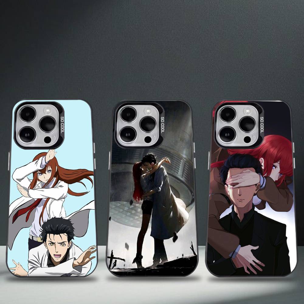 Steins Gate Okabe Anime Phone Case For iPhone 16,15,14,13,12,11,8,7,Pro,Max,Plus,Mini,XS,SE Anti Fall Black Matte Hard