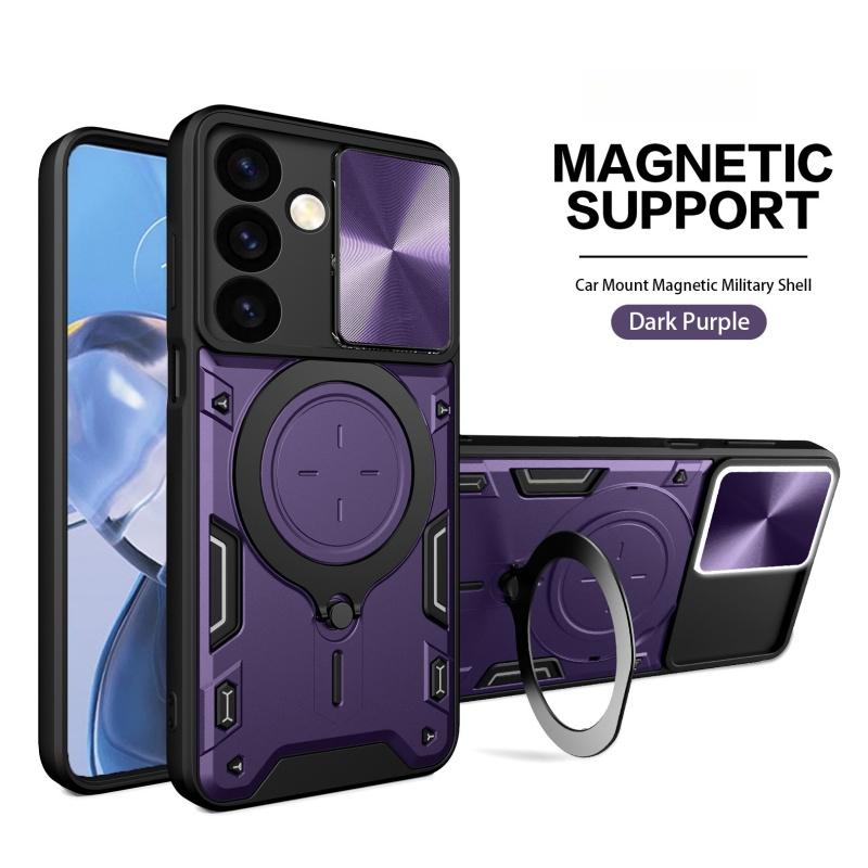 Luxury Shockproof Case For Samsung Galaxy S25 S24 Note 20 Plus Ultra Slide Lens Protector Multi Function Hard Armor Case Funda