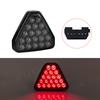 For F1 Style Motorcycle Car Pilot Lights Triangle Rear Brake Lamp Warning Strobe Stop Safety Black Red RGB Bumper