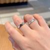 2pcs 925 Sterling Silver Couple Rings Zircom For Women Man Exquisite Student Girlfriend Silver Jewelry Accessories Wedding