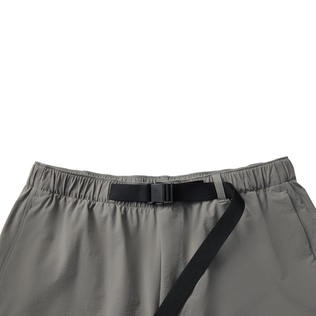 Li Ning Sports Lifestyle Series Solid Color Mid Waist Breathable Versatile Straight Leg Sports Shorts Men shorts Asphalt-Gray AKSV285-1