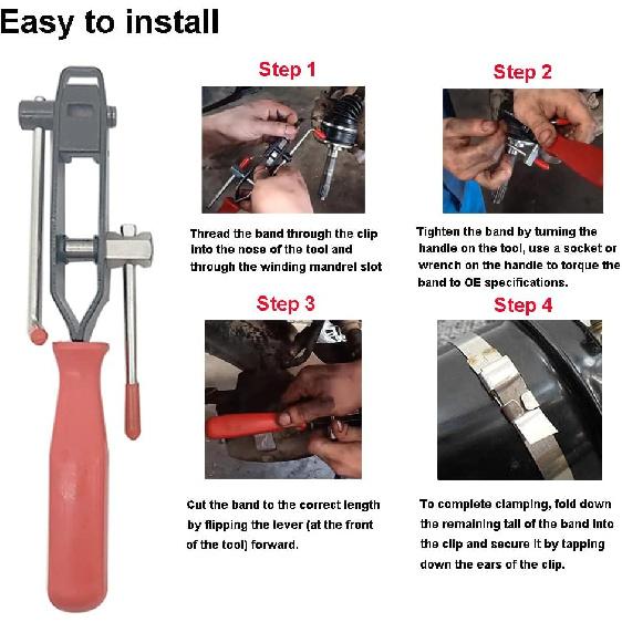CV Joint Banding Boot Axle Clamp Tool With Universal Adjustable Drive Shaft CV Boot Band Clamps, Automotive CV Boot Clamp Pliers Axle Boot Clamps