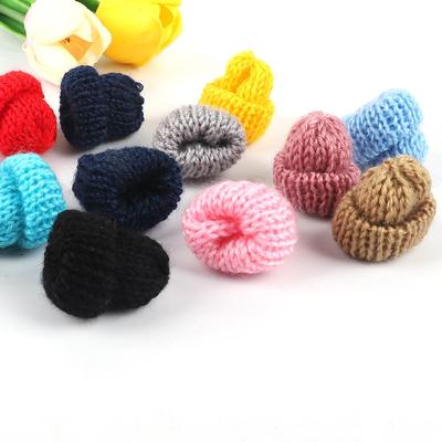 10 Adet Sevimli Yün Şapka El Yapımı DIY Küpe Malzeme Saç Aksesuarları Dekorasyon Malzemeleri