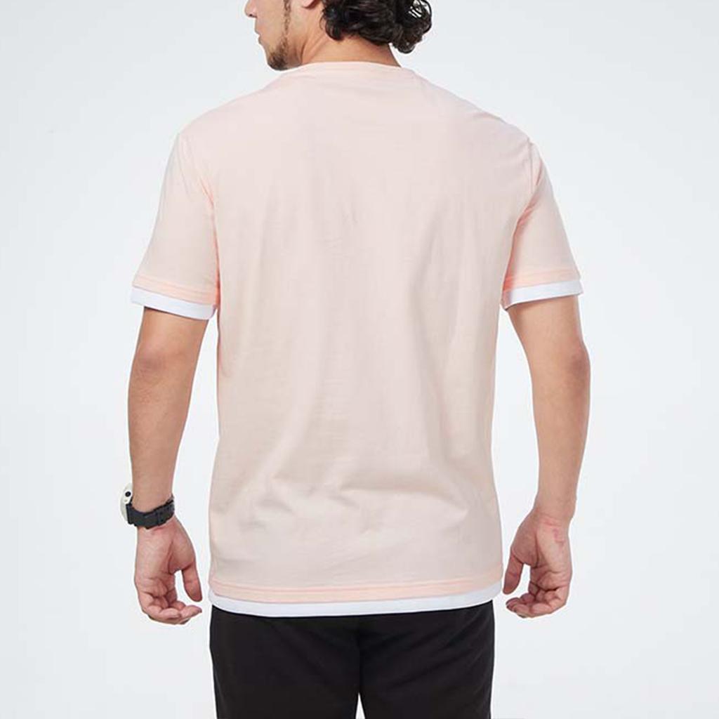Puma Letter Print Two-In-One Short Sleeve Sports T-Shirt Men Tops Pink 845862-27