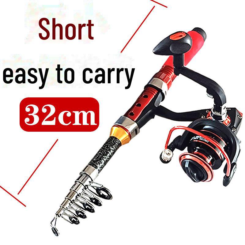 Compact Super Hard Carbon Mini Sea Fishing Rod - Portable and Ultra-Short Design for Rock and Sea Fishing