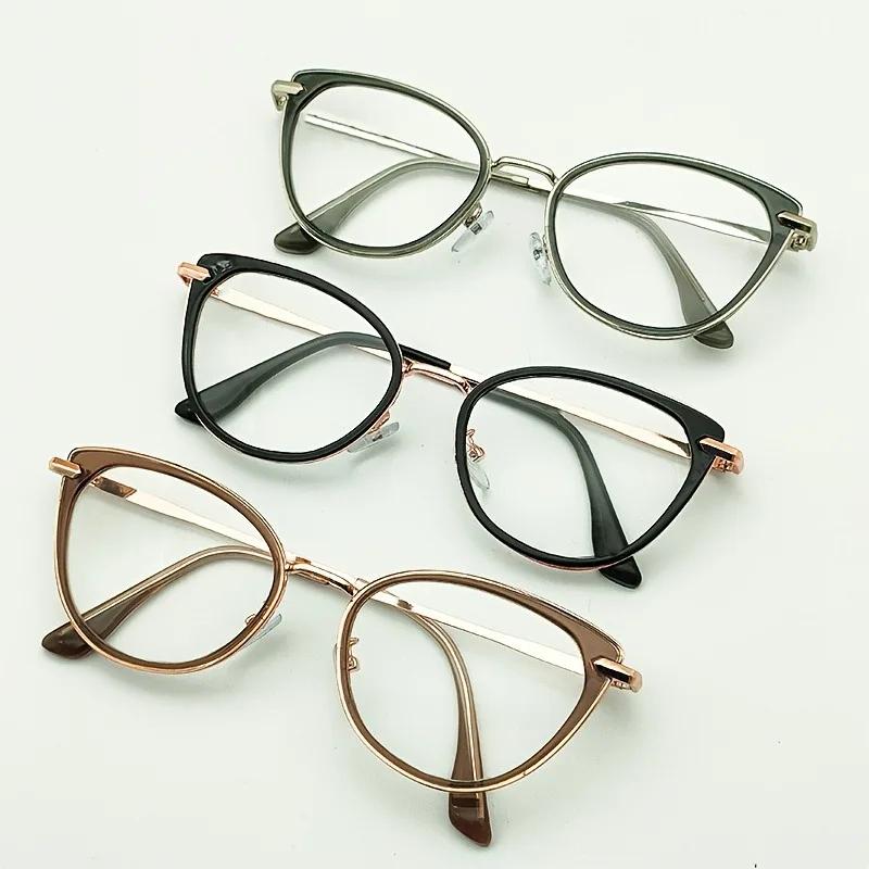 3PCS Korean retro blue light glasses cat eye popular flat light mirror trendy personalized fashion frame