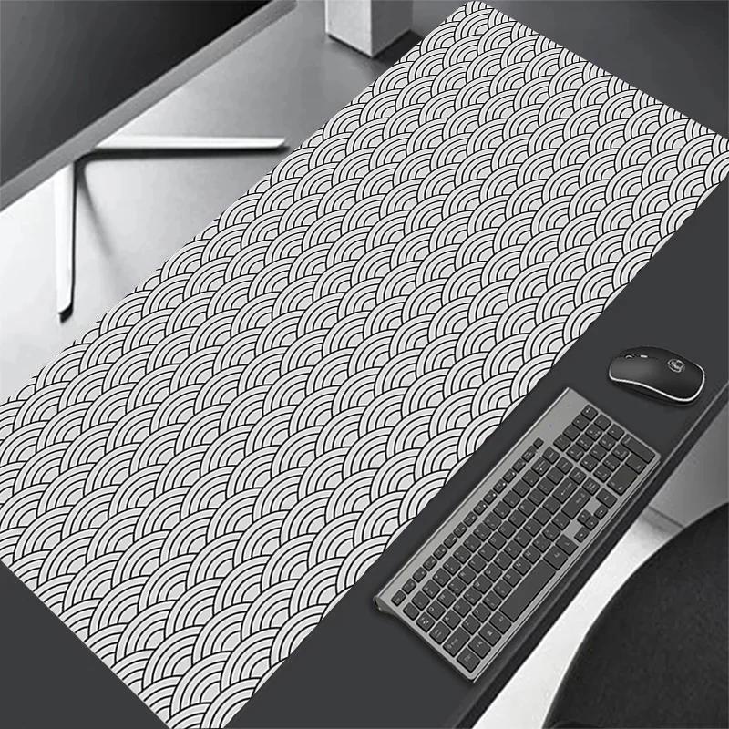 Strata Liquid Stains Black And White Mouse Pad 90x40 Topographic Big Mousepad Company Gamer Rug Deskmat Personalized Art Deskmat