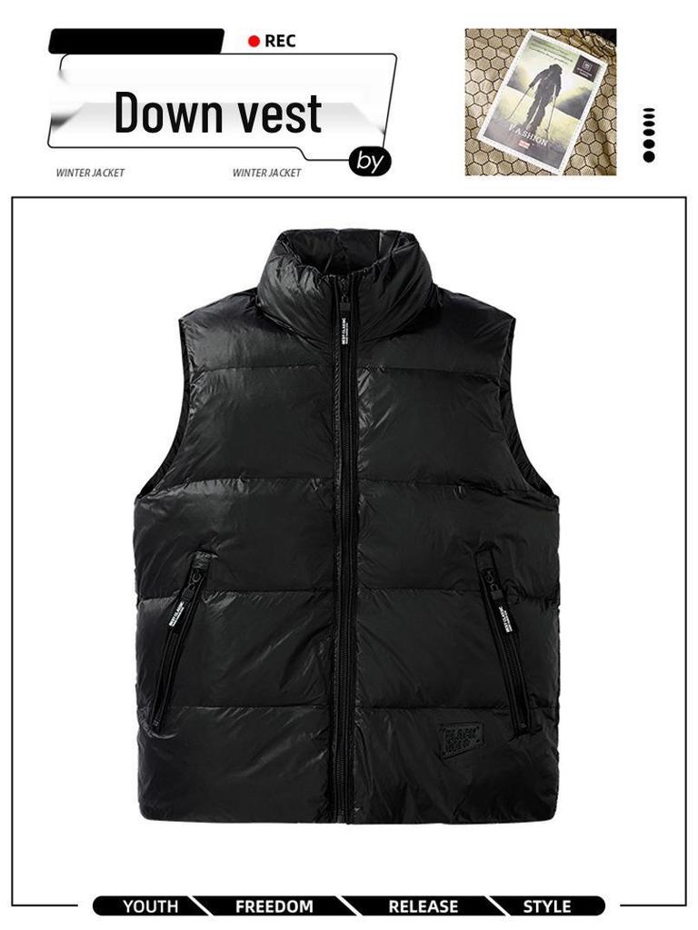 Men's Winter Stand-up Collar Down Vest - New Fashionable Warm Casual Top