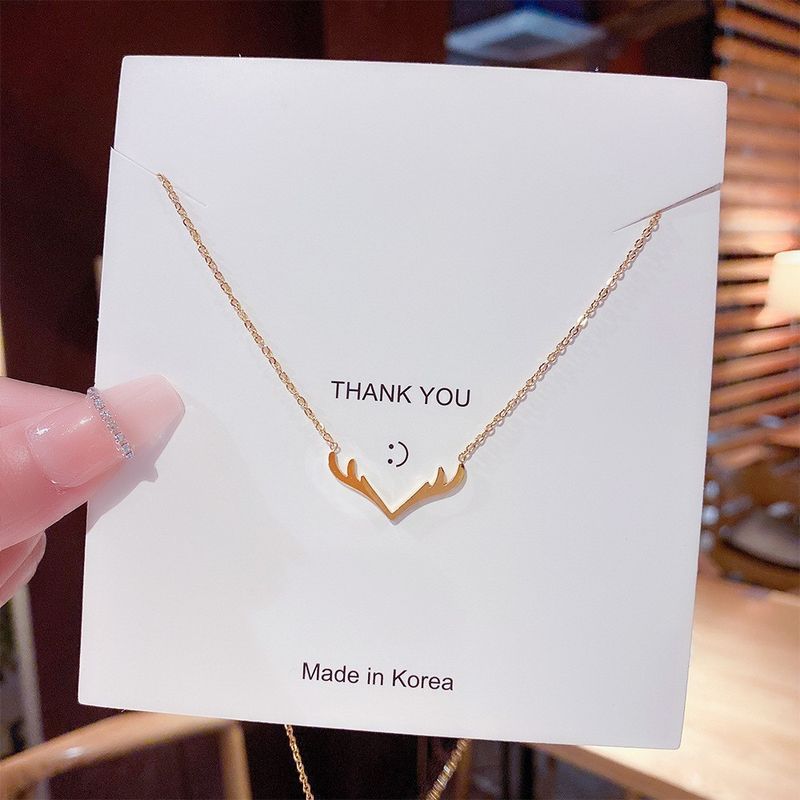 

Южная Корея Ожерелье из титановой стали с 18-каратным золотым покрытием для женщин, легко сочетающееся, изысканная невыцветающая цепочка для ключиц для женщин, элегантное ожерелье, ювелирное изделие X143 pure titanium steel