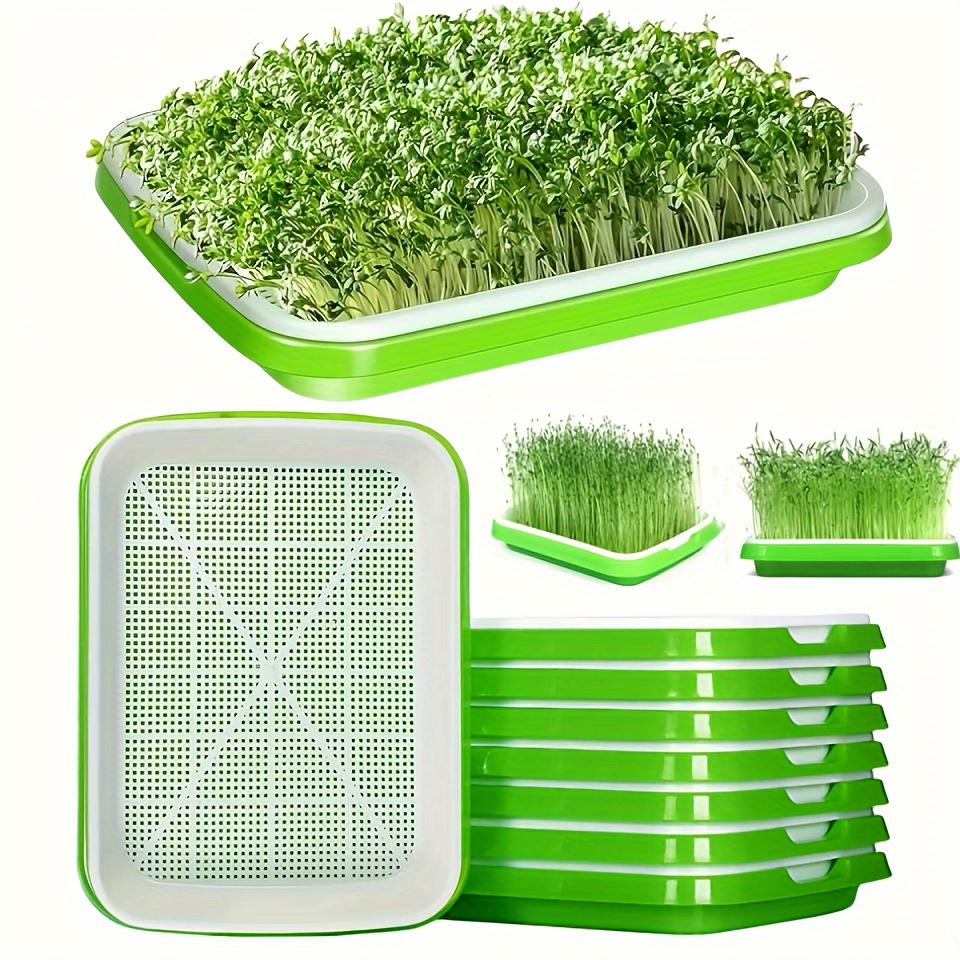 5pcs/set Hydroponic Seed Germination Trays Set - Plastic Indoor Gardening Kit Holes Reusable Plant Starter Trays