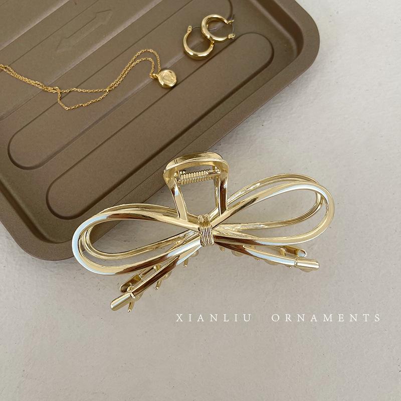 Large Metal Bow Hairpin for Women - High-Grade Shark Clip