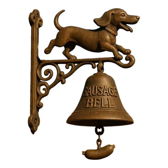 Dog Welcome Bell Doberman Bulldog Door Bell with Welcome Sign Retro Shopkeepers