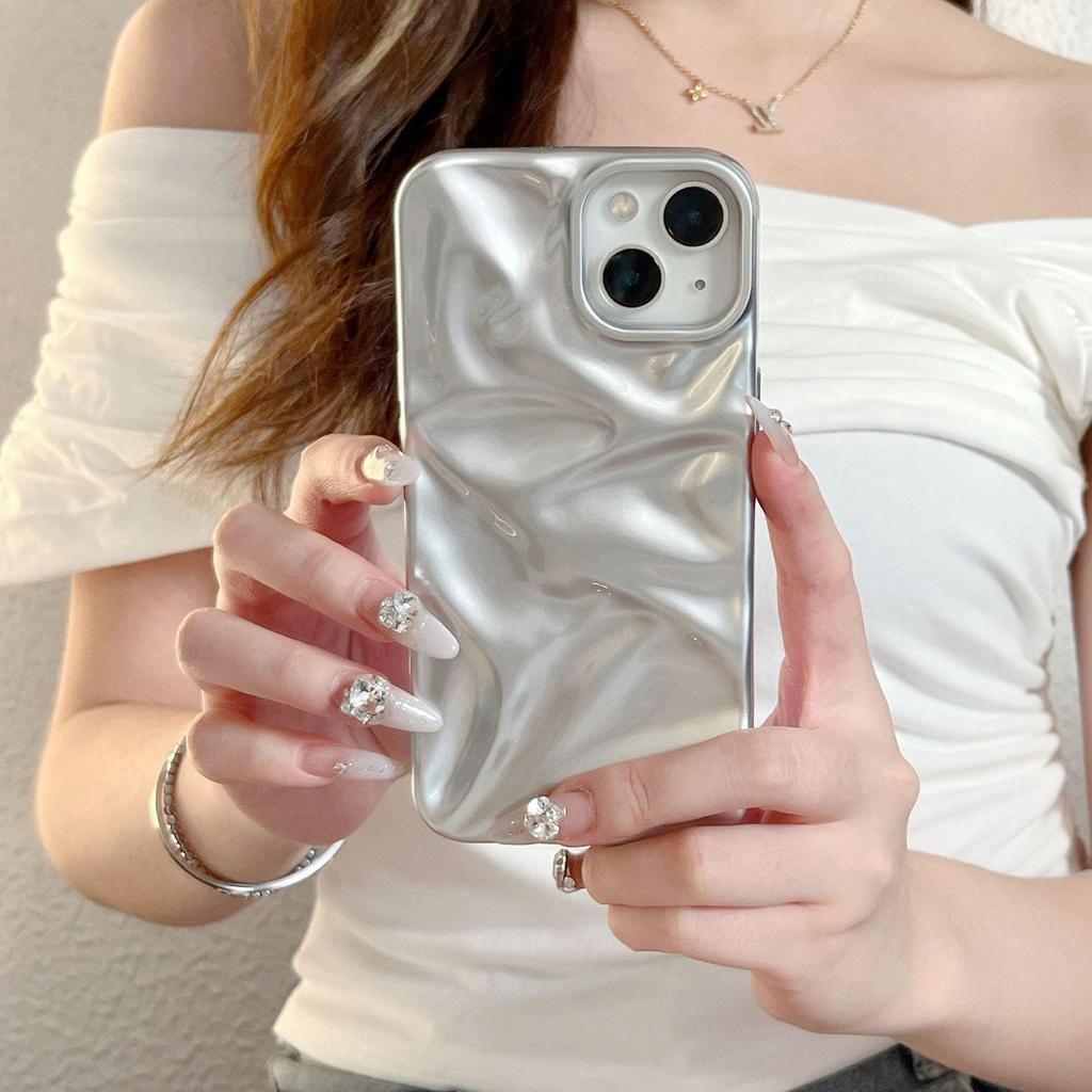Creative Silver Phone Case for iPhone 12, iPhone 13, iPhone 14