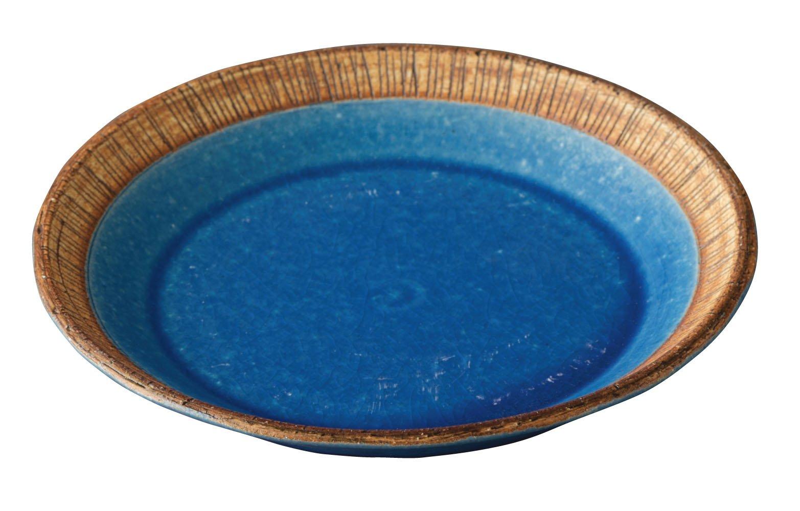 

Turkish blue shaved rim plate M 20320
