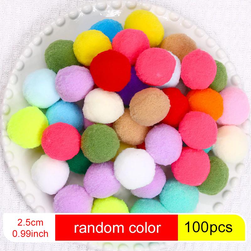 100~300pcs Mini Fluffy Soft Ball Handmade Accessories Colorful High Elastic Balls DIY Polyester Plush Ball 0.8cm~3cm TMZ