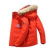 Men's Mid-Length Cotton Jacket with Fur Collar - Warm, Hooded, Windproof, Fashionable Outerwear