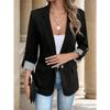 Fashionable Casual Button Up Suit Slim Fit Seven Quarter Rolled Sleeve Suit Jacket for Women