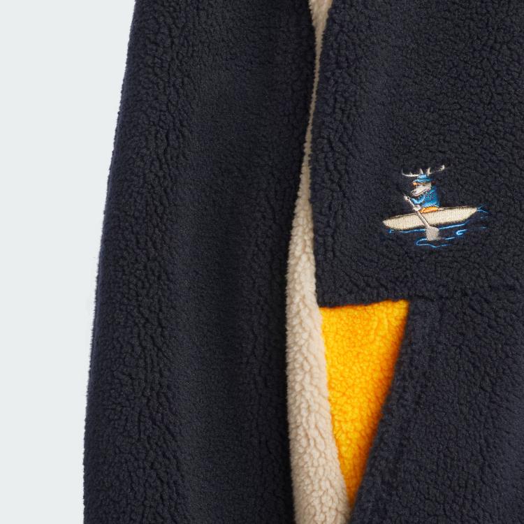 Adidas Sportswear FW24 Urban Outdoor Fleece Cartoon Character Sports Casual Loose Color Block Splicing Retro Stand Collar Jacket Kids jackets JC9358