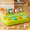 Hide and Seek Cartoon Pop Up Box for Youngsters 18-36 Months Interactive Learning Toy with Animal Cards, Educational Birthday or Christmas Gift