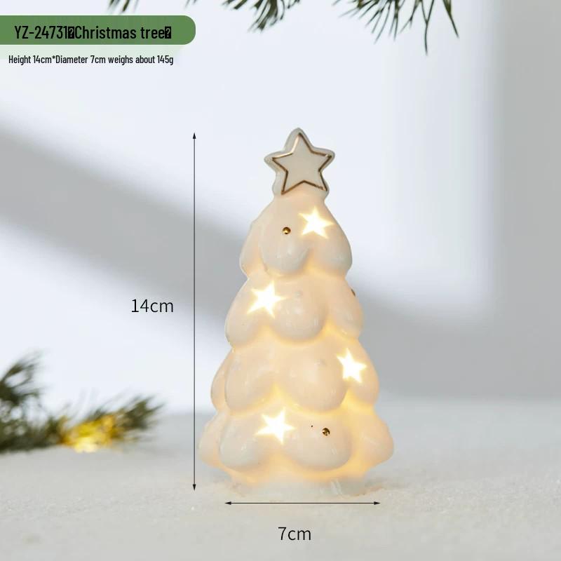 Glowing Ceramic Snow House Christmas Window Display Ornament