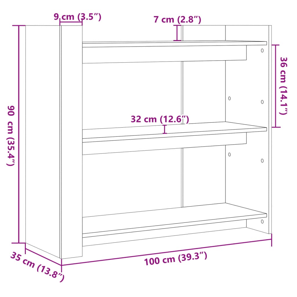 Console Table Brown Oak Effect 100x35x90 Cm Wood Based Material