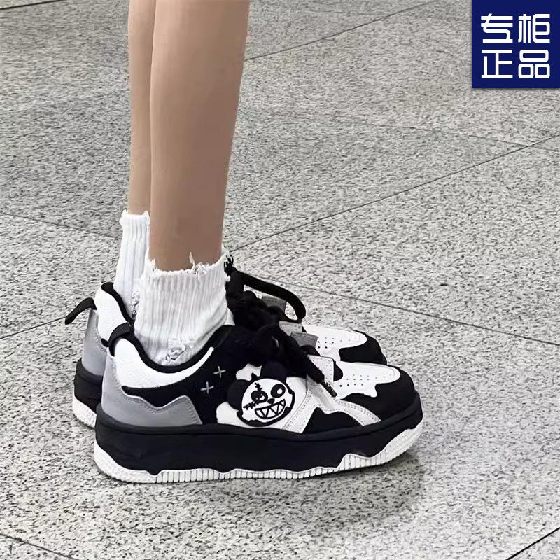 Panda Prank Original Women's Shoes Autumn New Breathable Platform Black and White Shoes Board Shoes Ziguo