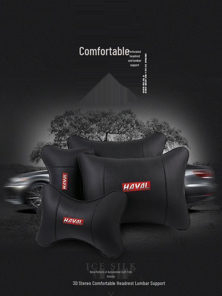 Haval Car Headrest & Lumbar Support Cushion: Fits H6, Big Dog, H9, Mythical Beast, M6, Red Hare, H6S, First Love Models.