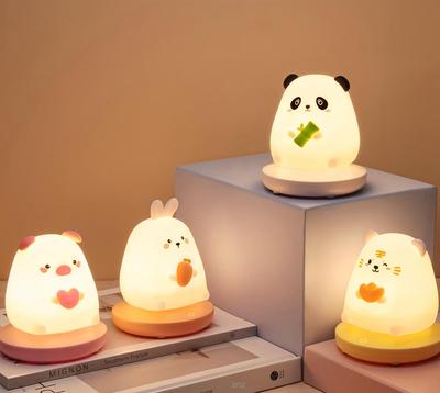 LED veilleuses pour enfants chambre mignon Animal cochon lapin Silicone lampe enfant anniversaire cadeau Rechargeable ZH