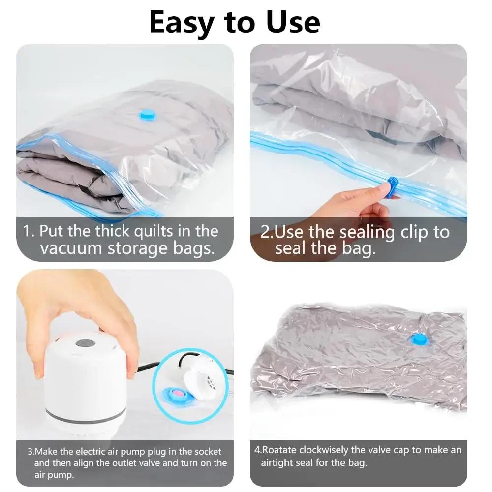 Electric Air Pump for Vacuum Bags, EUPlug, Suitable for Clothes Storage Bags Labor-saving Compression Tool