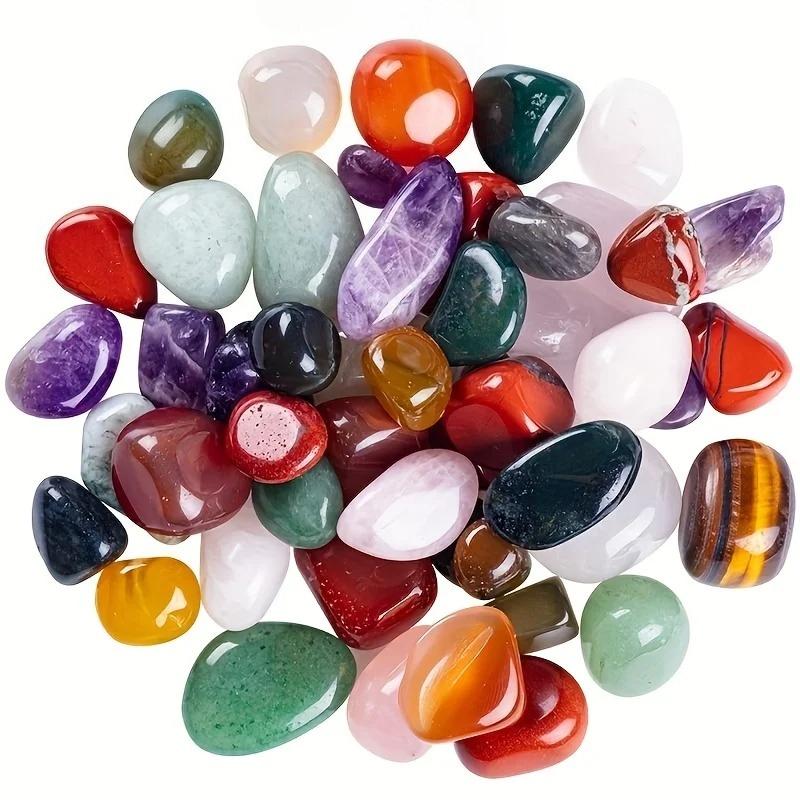 Mixed LoadingNatural Tumbled Stones and Mix Color Crystals Bulk - Assorted Tumbled Polished Stones Rocks Gemstones for Home