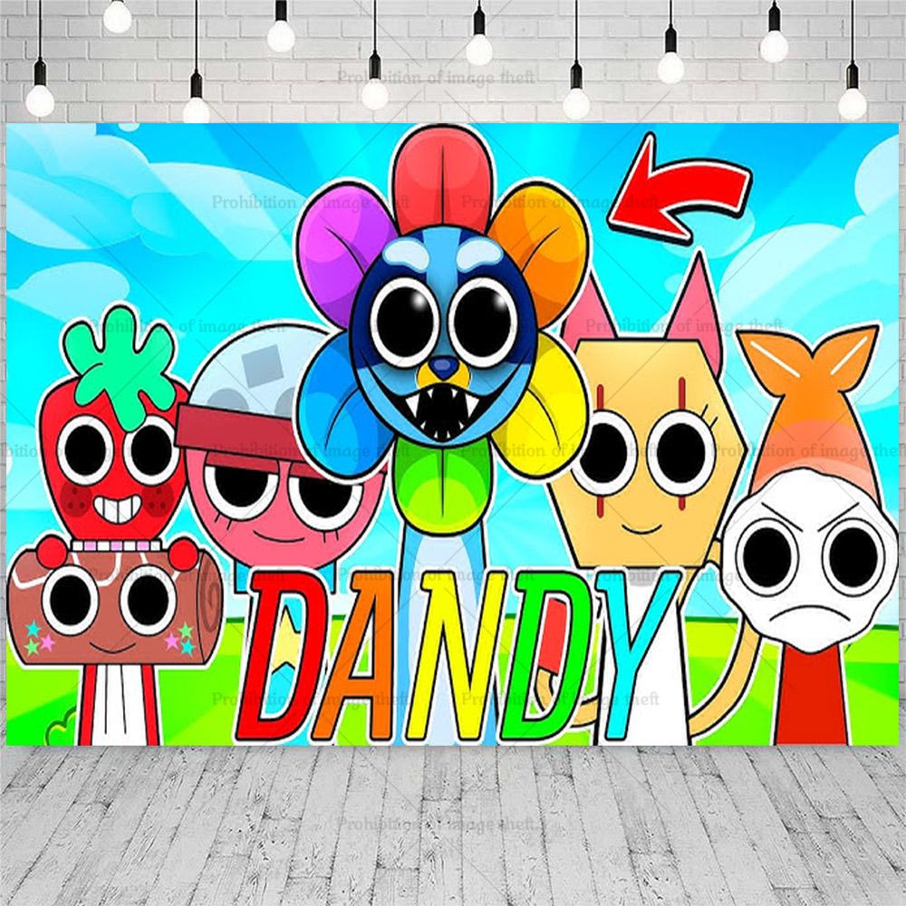 Θέμα Γενεθλίων DANDY's World Πιάτα μιας Χρήσης για Τραπέζι Σημαία Φόντο Ποτήρια Χαρτοπετσέτες Διακόσμηση Πάρτι Μπαλόνι Επιδόρπιο Κέικ Δώρα Αξεσουάρ