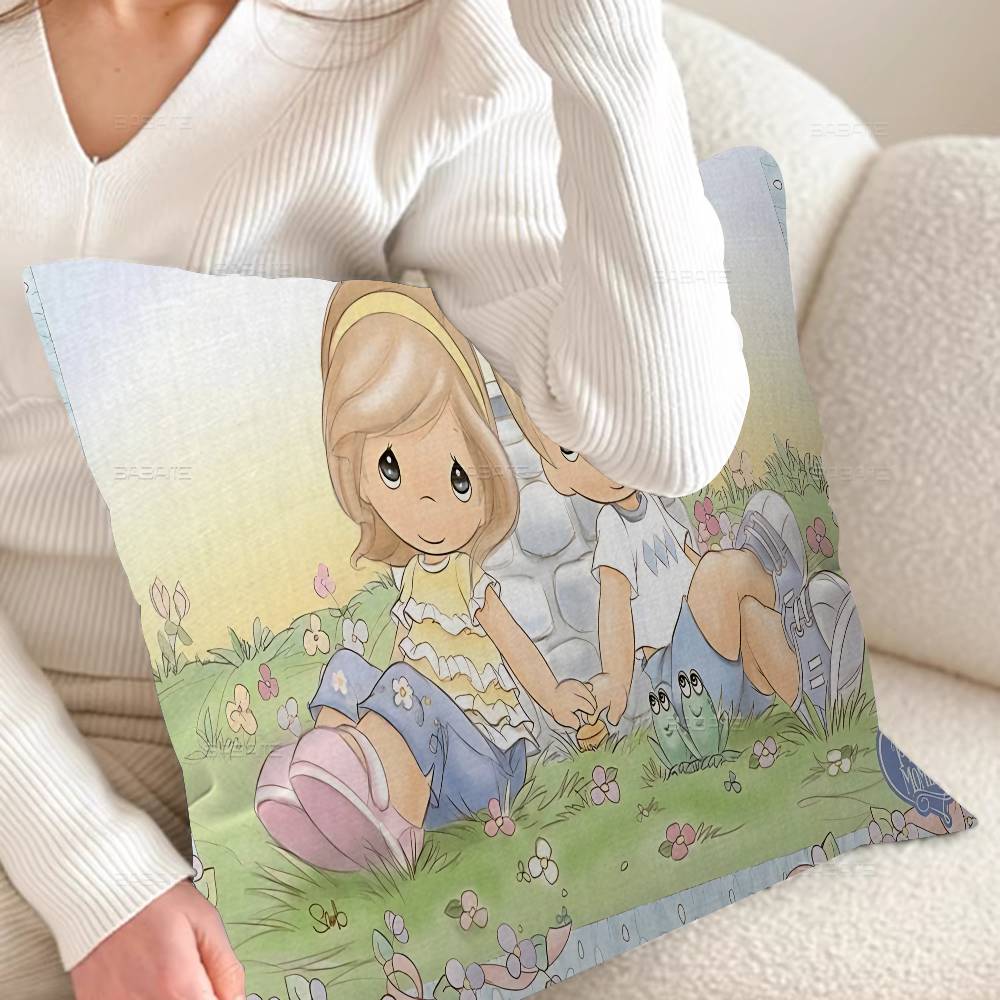 P-Precious M-Moments Cute 45*45cm Cushion Cover Pillow Cover Decor Pillowcase Home Pillowcase for Couch Pillow