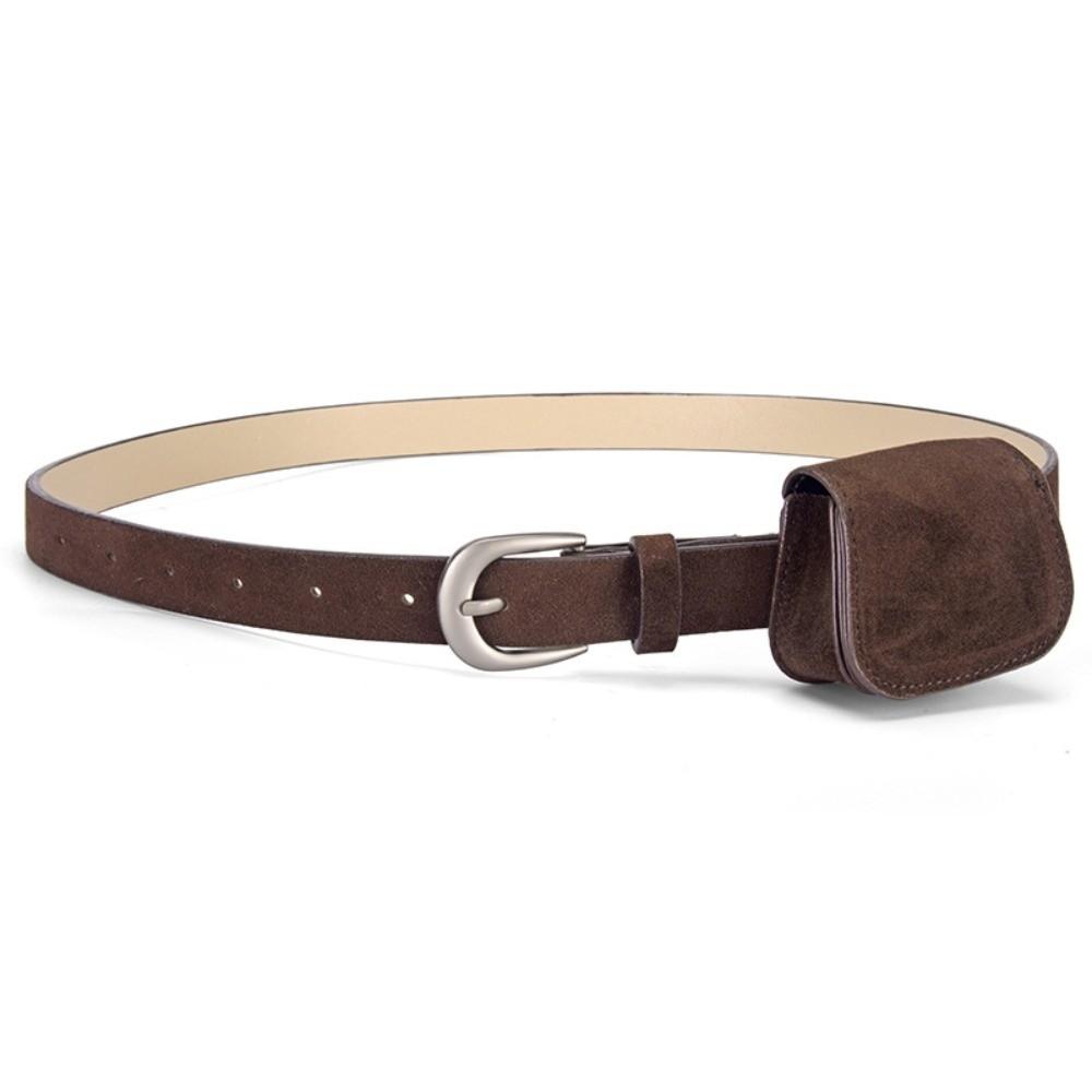 

Versatile Waist Bag Leather Belt Pin Buckle Women Waistband Clothing Jeans Decoration кавовий