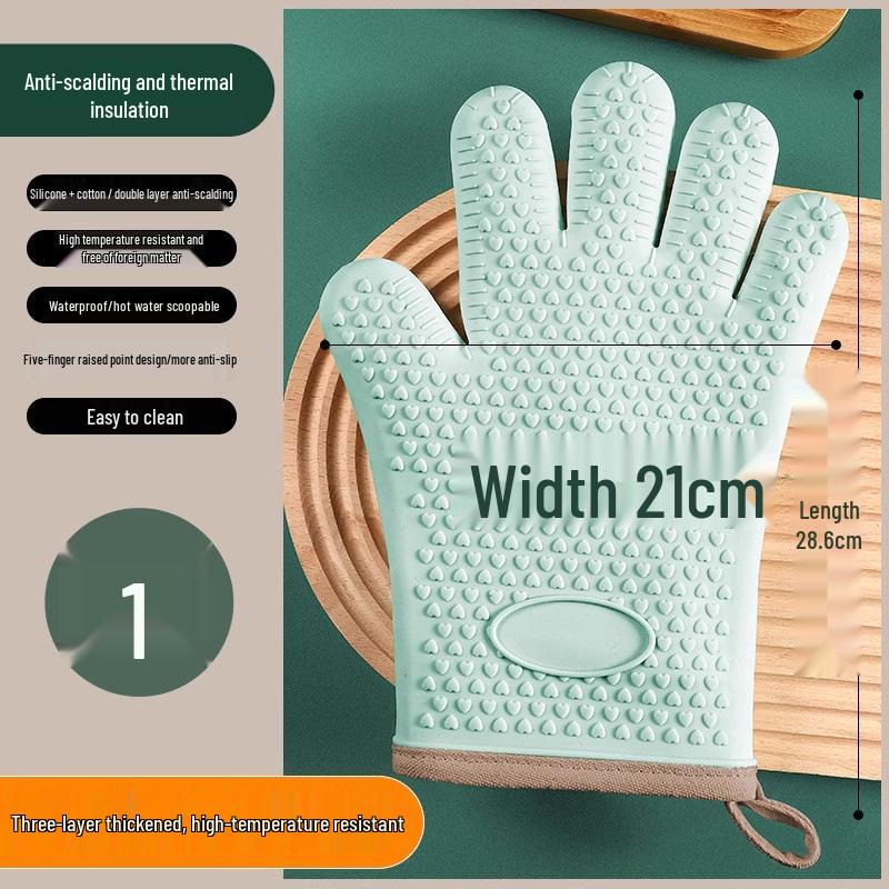 Heat-Resistant Silicone Oven Gloves: Non-Slip & Anti-Scalding for High Temperatures