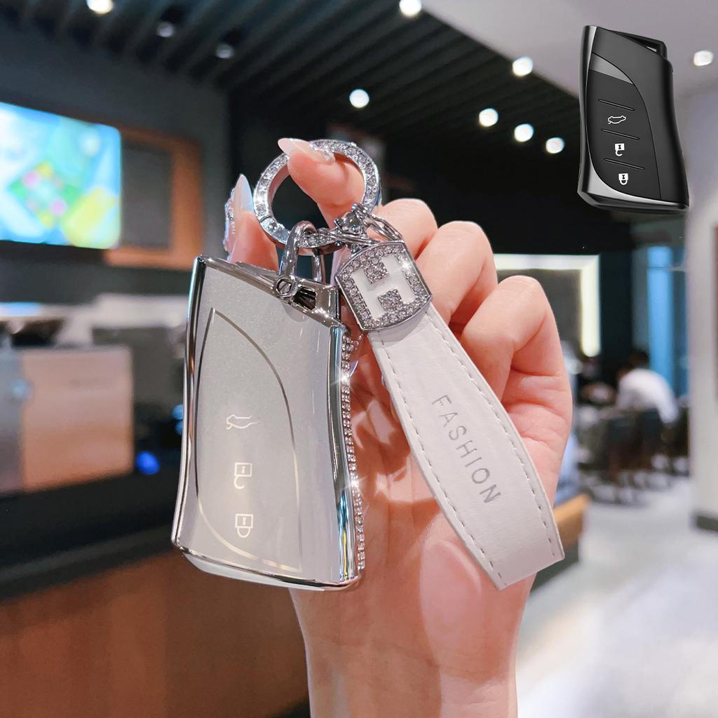 TPU Car Key Case Remote Cover Shell Holder Chain Protector Fob For Lexus ES200 ES300h LS500h NX260 NX350h RX350h RX500h LC500h