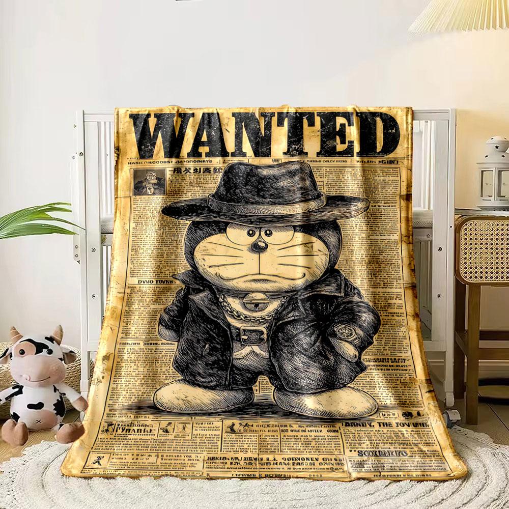 

A Wanted poster featuring a cartoon character in a vintage detective look. for all seasons blanket lunch break throw gift 80cm x 120cm