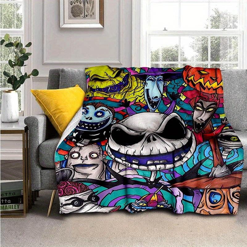 1pc The Nightmare Before Christmas Printing Blanket - Soft, All-Season Throw for Living Room, Bedroom,Personalized Gift with Adorable Cartoon Design