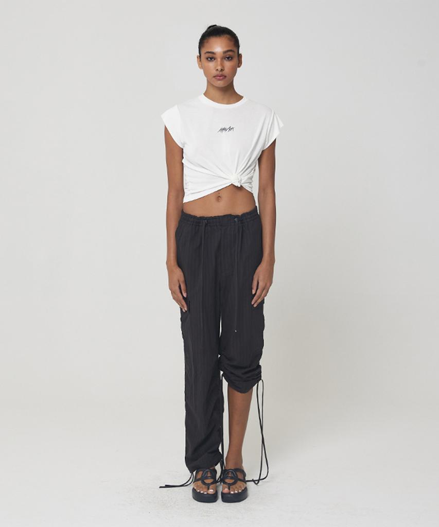 Meuameu Shirring Cargo Banding Pants