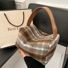 Korean Woolen Plaid Large Capacity Cosmetics Bag Women'S Portable High-Grade All-In-One Travel Portable Toiletry Bag