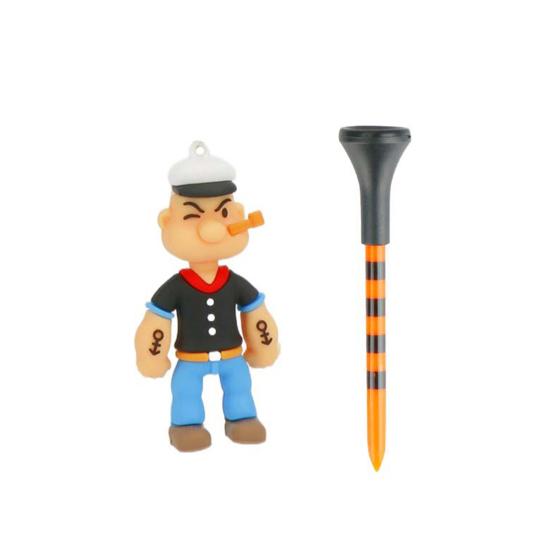 1 Set 83MM Golf Tee with Anti-lost Cartoon Tee Hanger Sharp Tip Golf Ball Holder Golf Training Aid Spike Golf Accessories Golfer Gifts