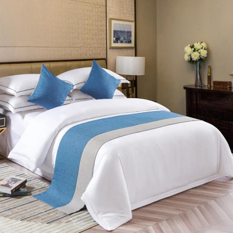 Runner da letto in stile europeo, ricamo di lusso, bandiera, runner da tiro, camera da letto, decorazione per la casa, letto, asciugamano, federa